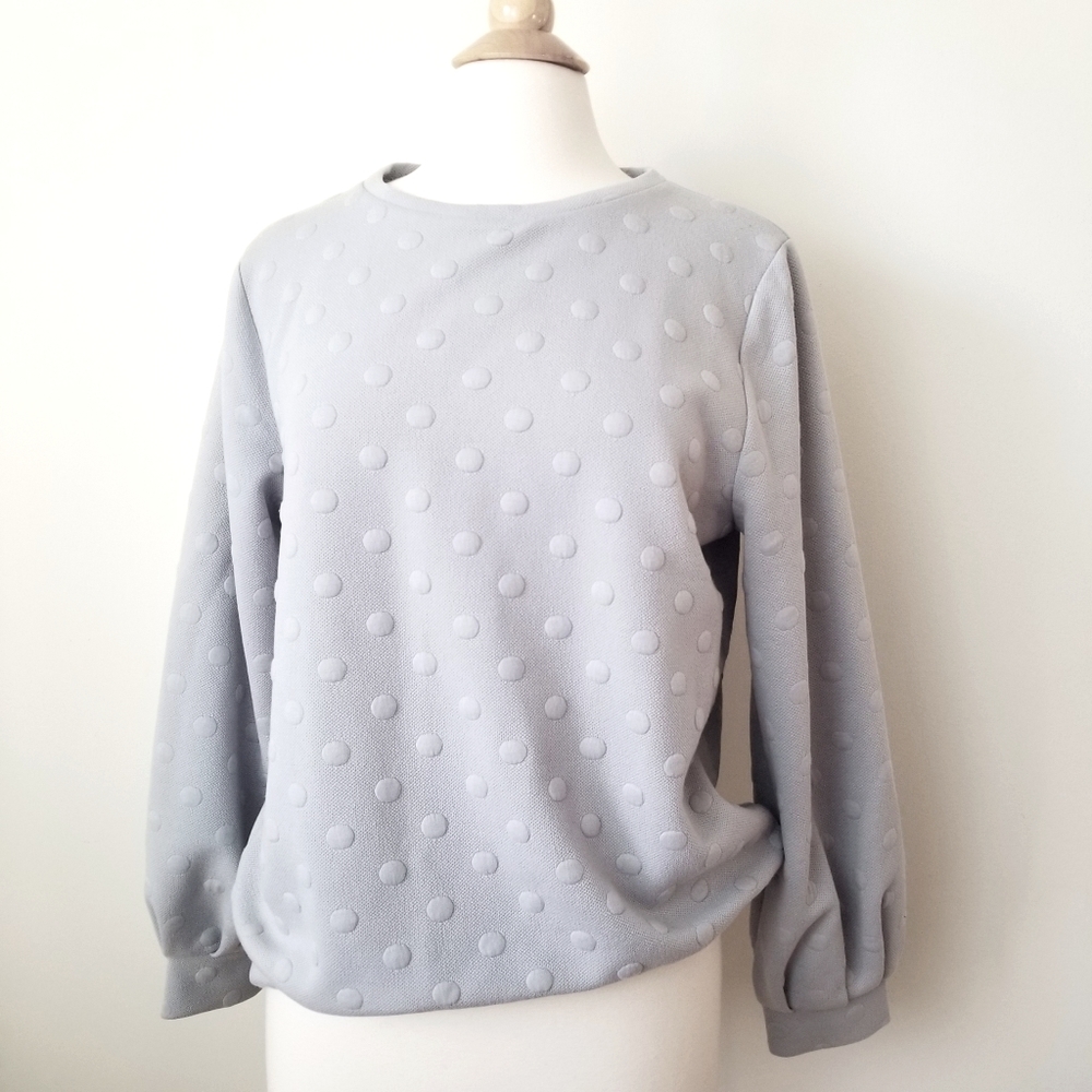 Lili's Closet Gray Dotted Sweatshirt Size Large